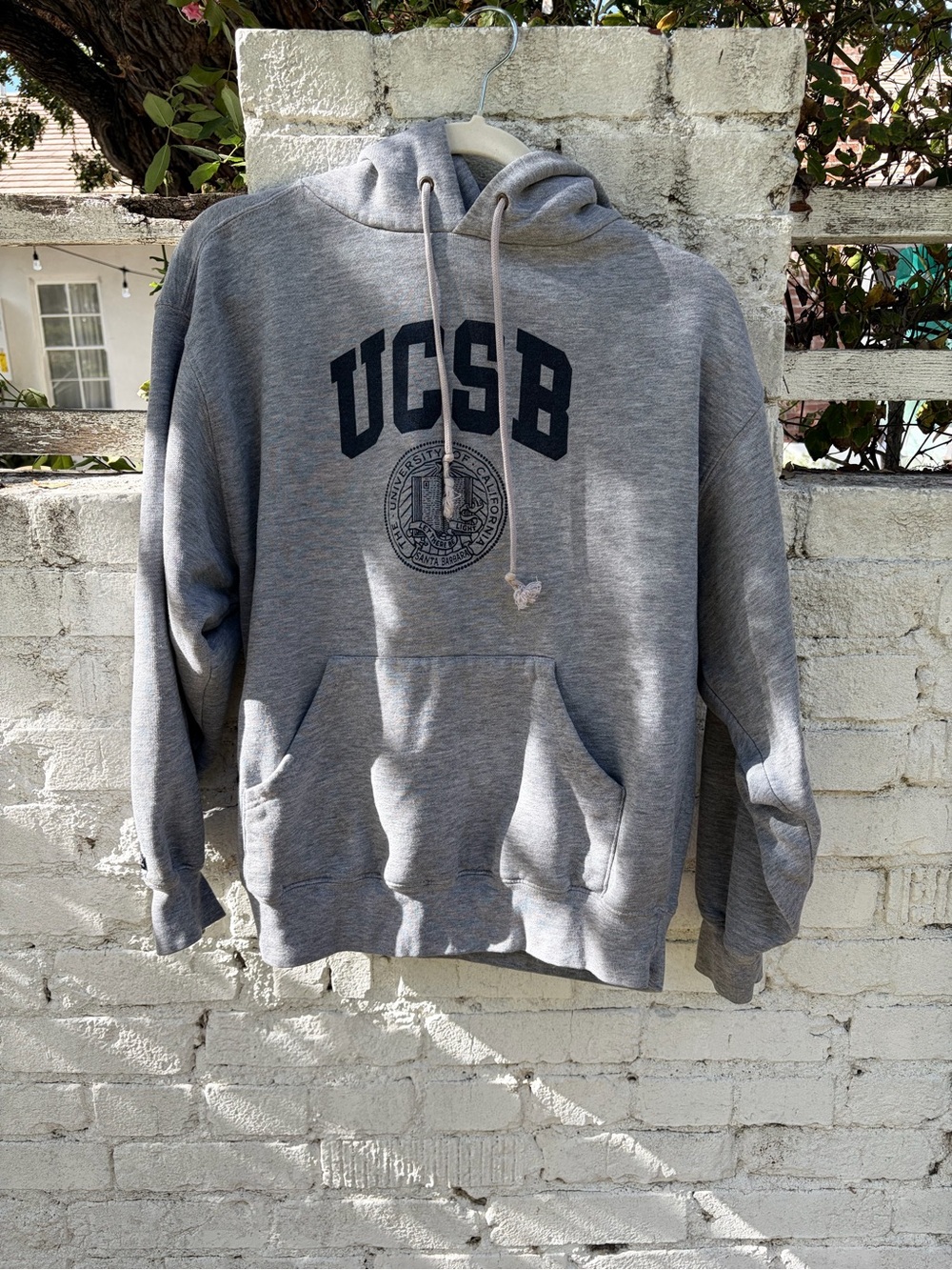 Vintage Jansport UCSB Gray Hooded Sweatshirt - Classic Campus Hoodie